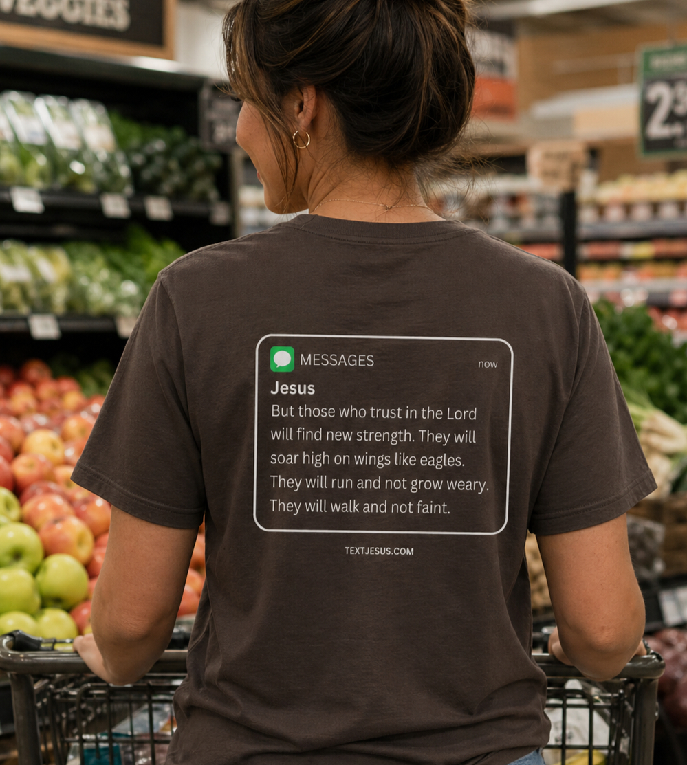 Isaiah 40:31 charcoal scripture tee